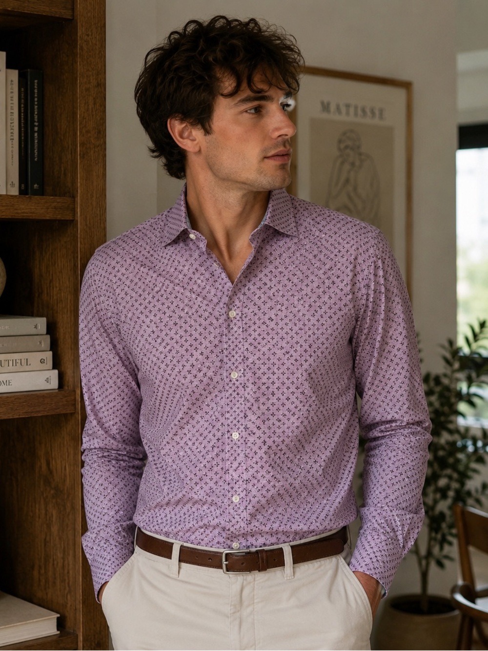 Ted Baker Endurance Pink Blue Button Up Shirt Men 16 32/33 Preppy Office Wedding